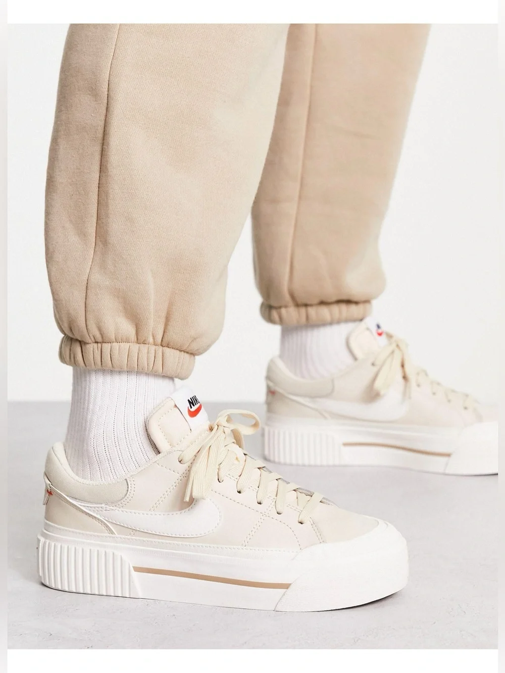 Nike Court Legacy Lift Shoes in Beige (Women’s Size 6.5)